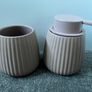 Soap dispenser + toothbrush holder bathroom SET NIKKALA rose Image 6