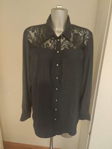 BPC selection navy lace blouse size UK16 EU44 Postage included