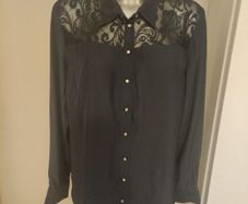 BPC selection navy lace blouse size UK16 EU44 Postage included