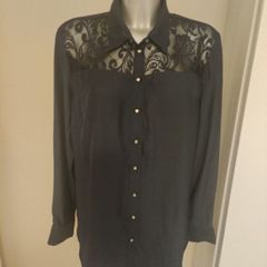 BPC selection navy lace blouse size UK16 EU44 Postage included
