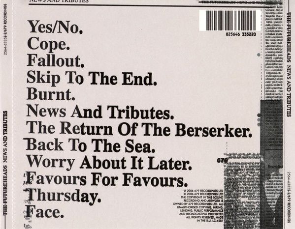 The Futureheads - News And Tributes  CD