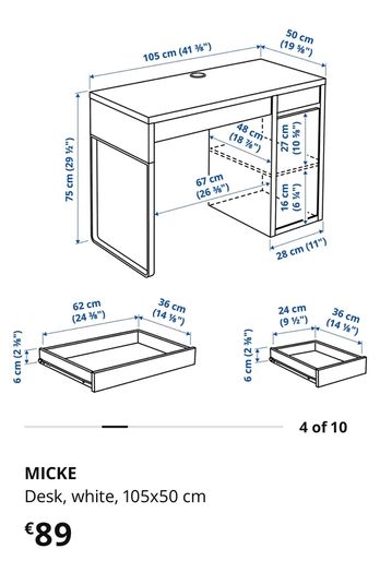 IKEA MICKE Desk (White)  Excellent Condition