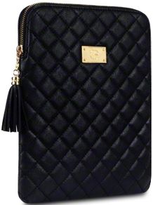 New Ipad 3 / 2 Alesha Quilted Leather Case Cover REDUCED  Black , Cream By Covert