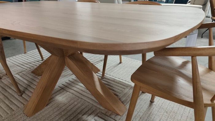 Bespoke 200cm Boat shaped Dining Table Custom Made Like New