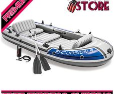 5 Man Excursion Inflatable Boat Set with Aluminium Oars and Pump