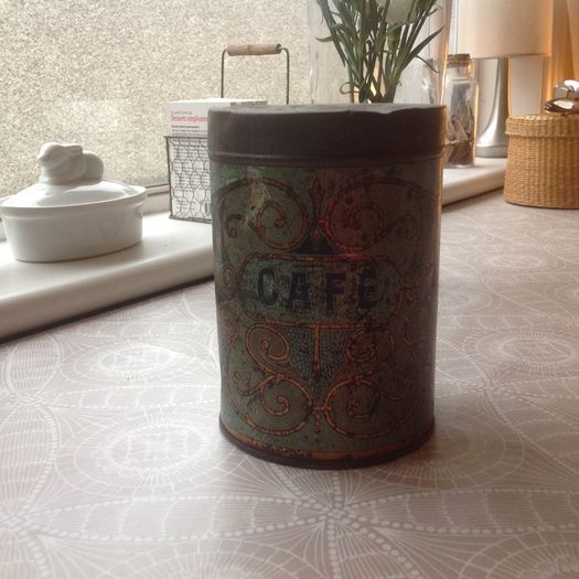 19th century French Vintage Cafe storage tin