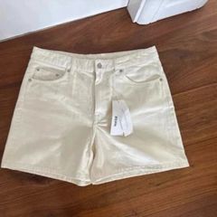 Arket women's organic cream shorts