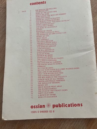 folksongs & ballads popular in Ireland
