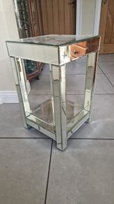 Glass Bedside Table. In Good Condition.