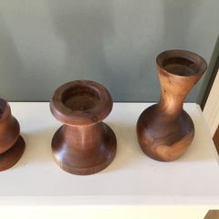 Handturned wooden candlesticks