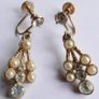 Vintage Earrings feature gold-tone screwback closures adorned with faux pearls and rhinestones Image 6