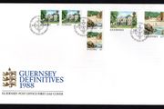 1988 Guernsey Bailiwick Views Definitive (booklet stamps) First Day Cover (FDC)