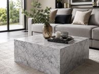 main image for ad Monobloc Coffee Table  High Gloss MDF  Varnished Design Living Room Table Cube Square Lounge Side Table Cube Shape