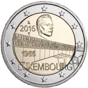 Luxembourg 2 Euro Commemorative Coin 2016 - 50 Years of Grand Duchess Charlotte Bridge. Uncirculated.