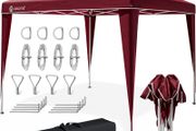 POP UP  Gazebo Capri 3x3m Pop-Up UV Protection 50+ Waterproof Winterproof with Bag Foldable Stable Camping Garden Folding Gazebo Party Tent, Color: Black