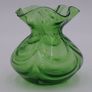 Hand Blown Green Ruffled Vase Image 3