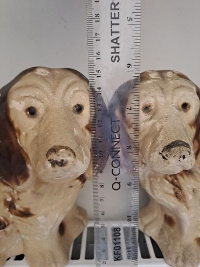 1930s Vintage Plaster Spaniel Dog Ornaments