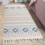 Runner Area Rug 60x130 cm Blue Cotton Area Rug Washable Woven Area Rugs with Tassels, Printed Indoor Area Rug Runners for Hallways, Kitchen, Modern Rugs for Living room, Bedroom, Laundry (FREE POSTAGE) Image 5