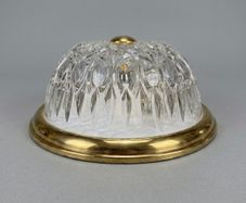 Mid-Century Modern Glass and Brass Pendant Mount Light, 1960s