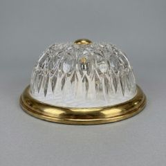 Mid-Century Modern Glass and Brass Pendant Mount Light, 1960s