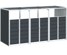vidaXL Wheelie Bin Storage for Triple Bins Anthracite 216x81x115 cm Steel