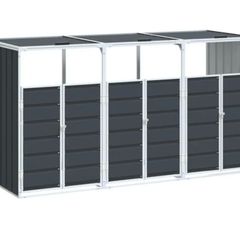 vidaXL Wheelie Bin Storage for Triple Bins Anthracite 216x81x115 cm Steel