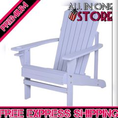 Outdoor Classic Wooden Adirondack Deck Chair with Cup Holder (FREE POSTAGE)