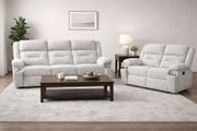 New 3+2 Beige Recliner Sofa With Hidden Cupholders