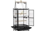 Bird Cage, 830 x 790 x 2100 mm, Open Flat Top, Wrought Iron Bird Flight Cage with Perches, Slide-Out Tray, Plastic Feeders, for Cockatiel, Monk Parakeet, Amazon Parrot, African Grey Parrot