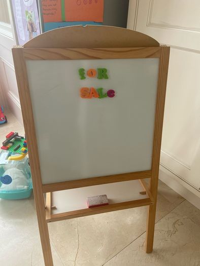 Chalkboard, whiteboard and magnetic letters