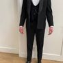 Vintage Black Tie Tuxedo with waistcoat, shirt and watch chain Image 2