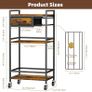 4-Tier Coffee Bar Cart with Storage, 33" H Coffee Station Cabinet With Pod Drawers for Nespresso Vertuo, Mini Toaster Oven Stand Table for Home, Kitchen, Living Room (Rustic Brown) Image 2