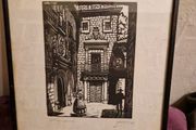 Extremadura Spain Woodblock Print by  Juan Castells Signed