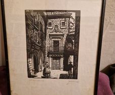 Extremadura Spain Woodblock Print by  Juan Castells Signed