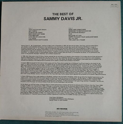 Sammy Davis Jr. - The Best Of Sammy Davis Jr Vinyl LP (1982) UK Pressing EX+