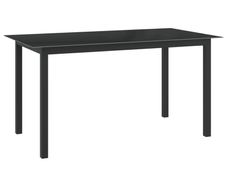 Garden Table Anthracite 150x90x74 cm Aluminium and Glass