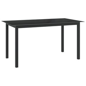 Garden Table Anthracite 150x90x74 cm Aluminium and Glass