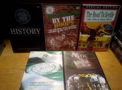 Celtic Fc Dvd Bundle Collection History Of Celtic, Road To Seville, Humbled By The Hoops Etc