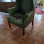 Georgian Green Leather Library Chair Image 7