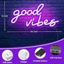NEW SALE | Good Vibes Neon Sign,Neon Light Powered by USB with Switch, Green Led Neon Light Sign for Bedroom,Wall Decor,Game Room,Party, Bar Decor Image 2