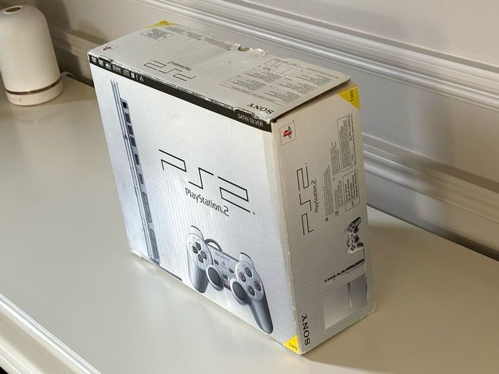 Original Sony PlayStation 2 Slimline Console in Satin Silver Boxed and Beautiful