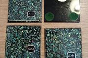 Genuine New Zealand Paua Shell Coasters Set