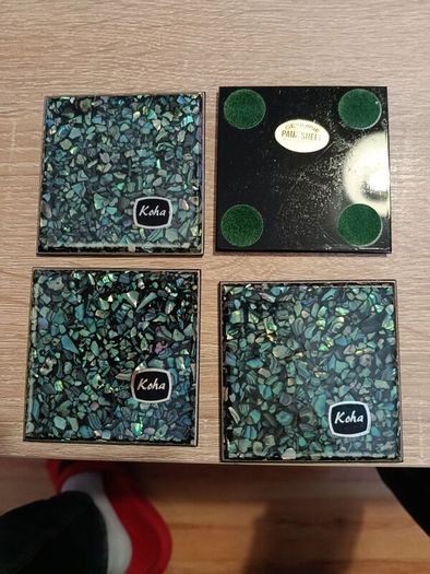 Genuine New Zealand Paua Shell Coasters Set