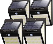 140LED Solar Security Lights Outdoor, Litogo Solar Motion Sensor Lights 270 Degree Wide Angle Waterproof Solar Powered Durable Wall Lights Outside 3 Modes for Garden Fence Door Yard Garage Pathway Pack Of 4(FREE POSTAGE)