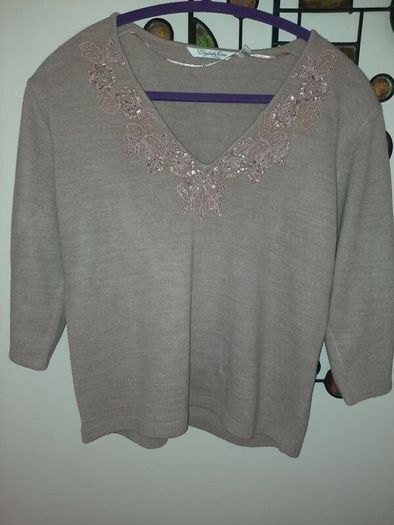 Tan Embellished Elizabeth Scott Jumper , Size S/M (UK 10) , Excellent Condition