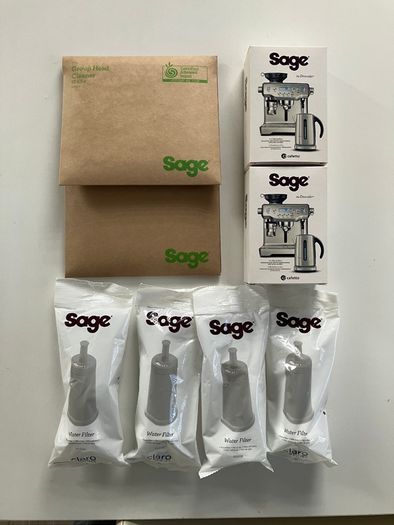 Sage coffee machine set of Descalers,Water Filters and Head Cleaners
