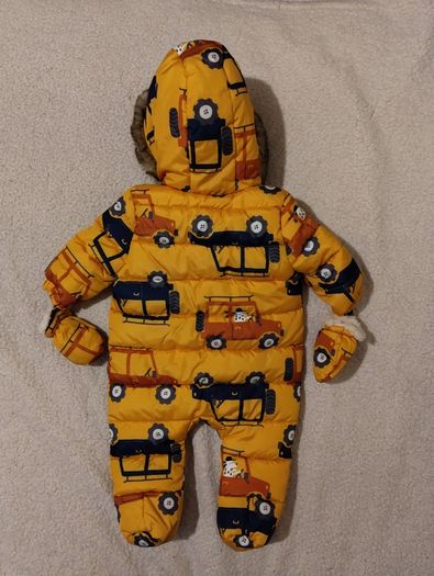 Waterproof Warm Fleece lined hooded SnowSuit & Mitten set