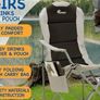 FREE SHIPPING 2 Padded Camping Chairs - Set of 2 Deluxe Folding Chairs with Cup Holder and Side Pockets, Holds up to 120kg - Lightweight 3.3kg per Chair Image 2