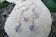 Blue Topaz, Sterling silver earrings, December birthstone,Drop earrings