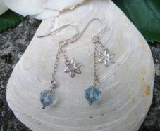 Blue Topaz, Sterling silver earrings, December birthstone,Drop earrings